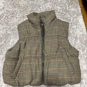 Houndstooth Puffer Vest Women Small